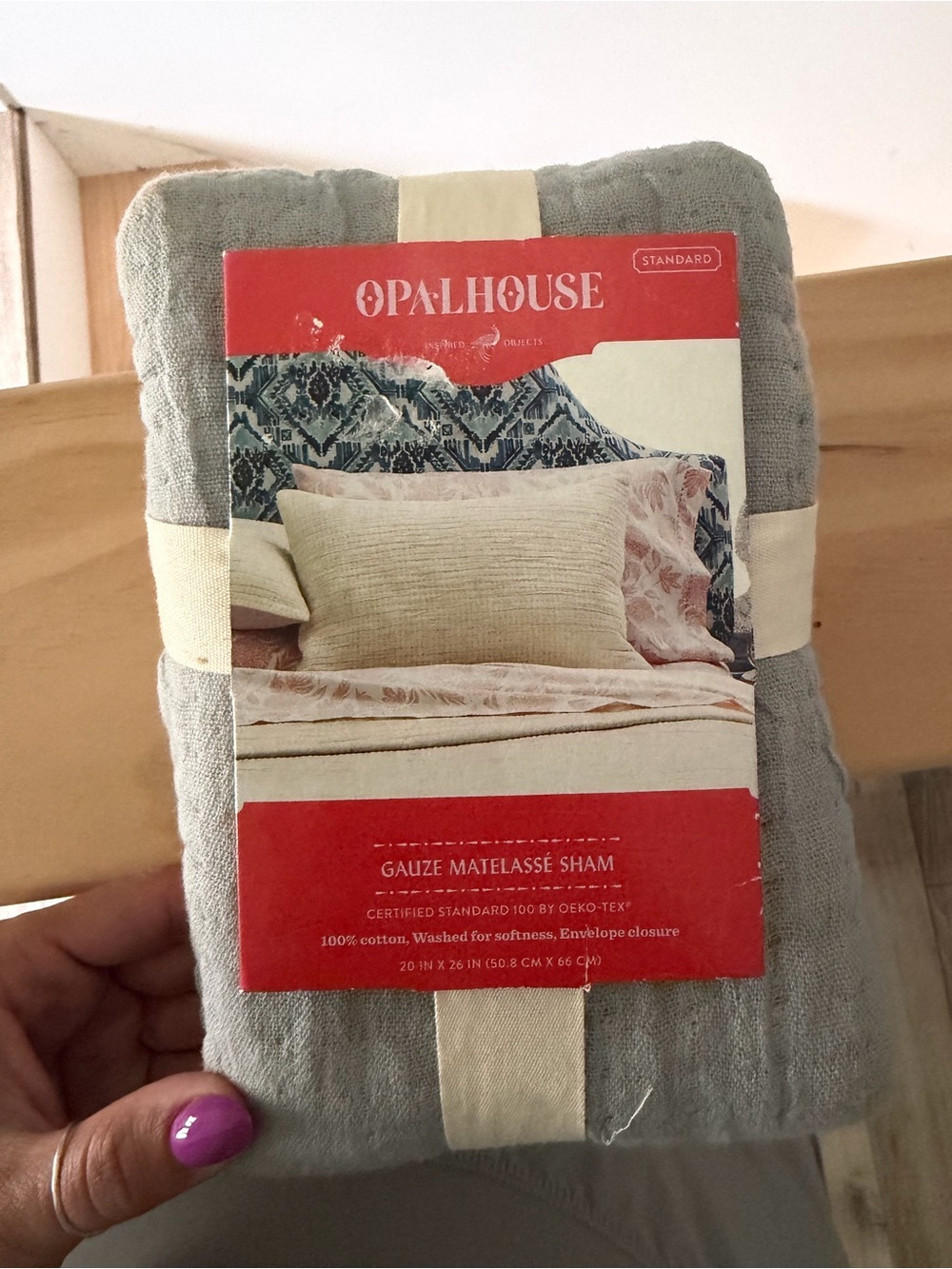 Opalhouse Light Gray Gauze Matelassé Sham - Gray